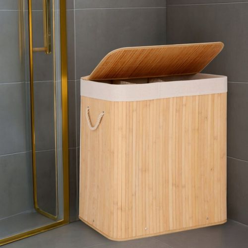 KOSZ BAMBUSOWY NA PRANIE BIELIZNĘ Z POKRYWĄ POJEMNIK DUŻY 150L BAMBUS na Arena.pl