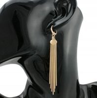 KOLCZYKI ZŁOTE 18 KRT DŁUGIE ŻMIJKI CHWOSTY 9 CM