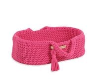 Kosz Mojżesza BOHO bawełniany nosidełko dla lalek - fuksja