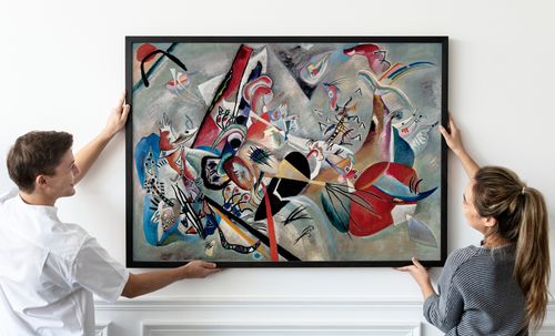 Plakat Kandinsky abstrakcja 21x30 cm w czarnej ramie na Arena.pl