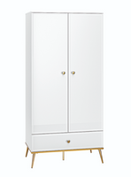 Szafa 2- Drzwiowa 2D Na Nóżkach 92 cm Biały Połysk GILDEN ML