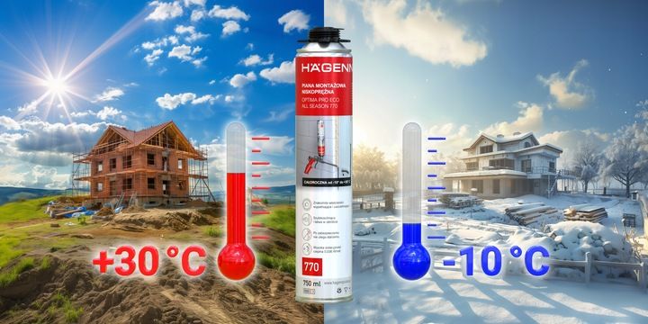 Zestaw - Piana Montażowa Pianka Pistoletowa Niskoprężna zimowa PRO 750 zdjęcie 10