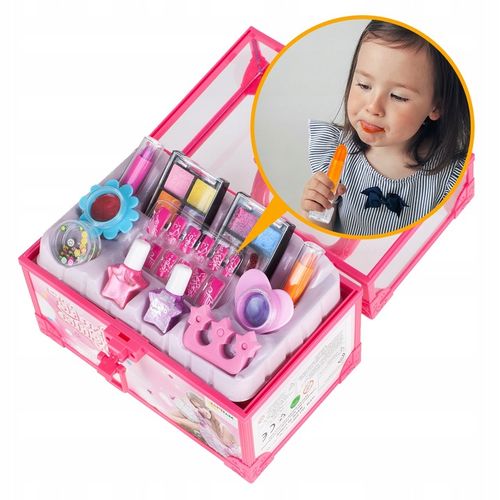 ZESTAW MAKE UP MANICURE W KUFERKU DLA DZIECI DO MALOWANIA PAZNOKCI LAKIERY na Arena.pl