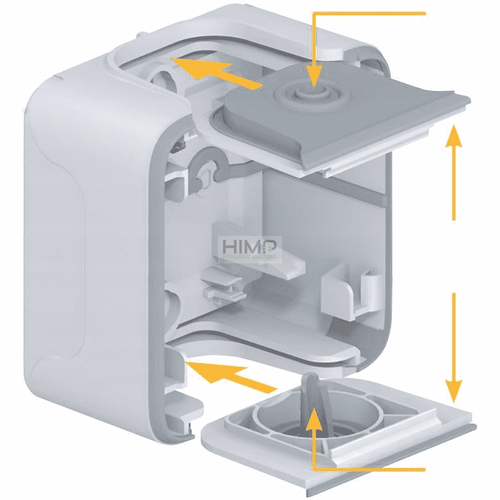 PLEXO55 Gniazdo natynkowe hermetyczne pojedyncze 2P+Z SZARE komplet Legrand 069731 na Arena.pl