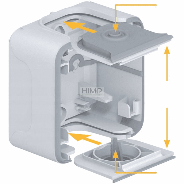 PLEXO55 Gniazdo natynkowe hermetyczne pojedyncze 2P+Z SZARE komplet Legrand 069731 zdjęcie 2