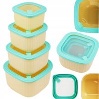 2 x POJEMNIKI PLASTIKOWE NA ŻYWNOŚĆ ZESTAW SZCZELNE HERMETYCZNE LUNCHBOX 4s