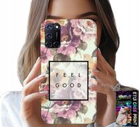 ETUI DO OPPO A52 - KWIATISTY WZÓR, MODNE DAMSKIE + SZKŁO