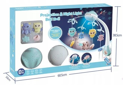 MUZYCZNA KARUZELA KARUZELKA DO ŁÓZECZKA PROJEKTOR Z PILOTEM 500 MELODII na Arena.pl