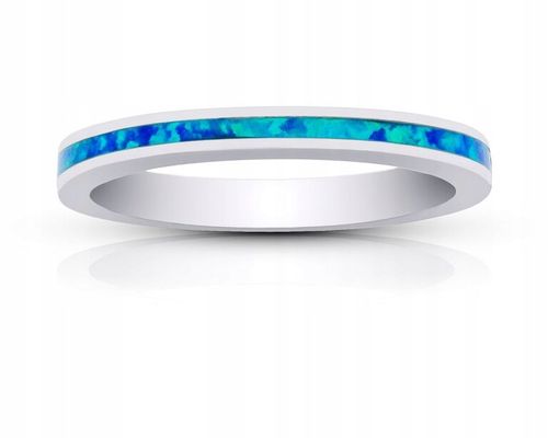 Pierścionek srebrny z niebieskim opalem wokół 925 r.12 na Arena.pl