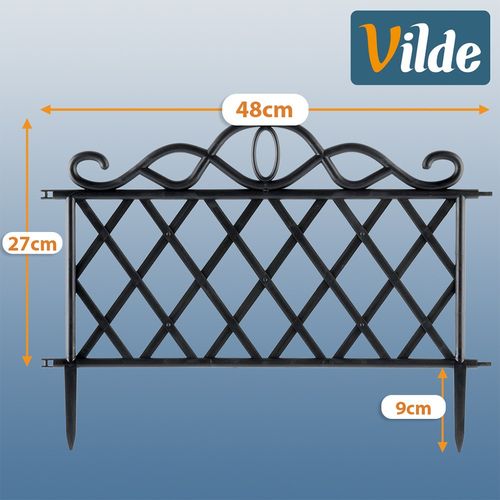 Płotek ogrodowy czarny 48x27 cm 8 szt. na Arena.pl