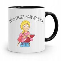 Kubek Czarny Krawcowej Krawca Najlepsza Krawcowa Z Nadrukiem Ze Zdjęciem