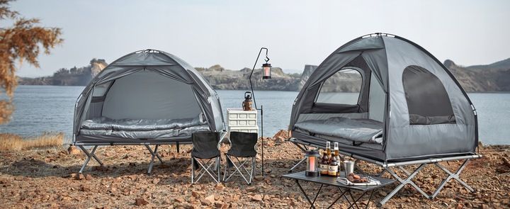 SoBuy Namiot Wodoodporny Leżak 1 Osoby Kempingowy Turystyczny OGS32-HG zdjęcie 8