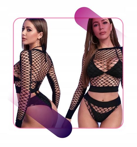 BODYSTOCKING SIATKA KOMBINEZON EROTYCZNY + MAJTKI na Arena.pl