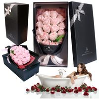 Flower Box bukiet róż mydlanych kwiaty w dużym eleganckim pudełku XXL