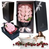 Flower Box bukiet róż mydlanych kwiaty w dużym eleganckim pudełku XXL