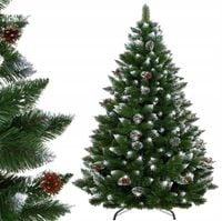 SZTUCZNA CHOINKA SOSNA DIAMENTOWA OŚNIEŻONA 220 cm STOJAK PREMIUM + GRATIS