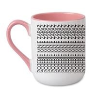 KUBEK "POJEBIE MNIE ZARAZ" Wzór - Elegant Coffee Różowy 330 ml