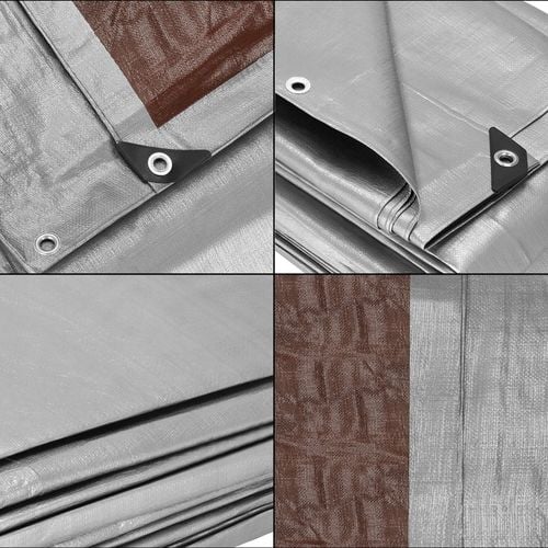 PLANDEKA PLANDEKI 5x8m SREBRNA WZMACNIANA 210G MOCNE OKRYCIE PŁACHTA na Arena.pl