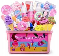 DUŻY ZESTAW SLIME FABRYKA SŁODKOŚCI LODÓW DLA DZIECI FOREMKI OZDOBY
