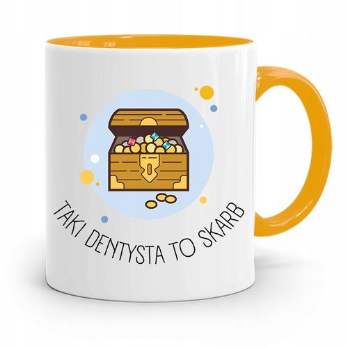 Kubek Żółty Prezent Dentysty Dentysta To Skarb Z Nadrukiem Ze Zdjęciem na Arena.pl