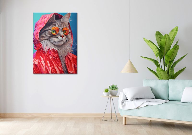Obraz 70x100cm Kot w Stylu zdjęcie 2