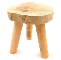 STOŁEK TABORET DREWNIANY 35cm SZLIF