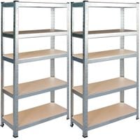 Regał metalowy magazynowy zestaw 2 szt 150 x 75 x 30 cm Humberg HR-810