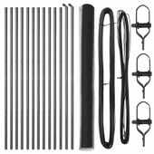 Ogrodzenie z słupkami Szary 1.5 x 25 m Stal pokryta PCV