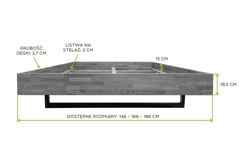 Łóżko dębowe FADO 120x200 zdjęcie 9