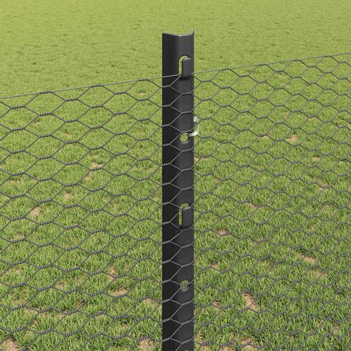 Ogrodzenie z słupkami Szary 1.2 x 50 m Stal na Arena.pl