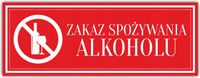 Tabliczka Grawerowana na drzwi ZAKAZ ALKOHOLU