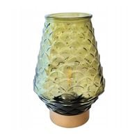 Lampa stołowa na baterie dekoracyjna szklana zielona 17,5 cm