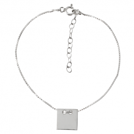 SREBRNA BRANSOLETKA CELEBRYTKA KWADRAT PRÓBA SREBRA 925 GRAWER GRATIS na Arena.pl