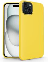 Etui iPhone 15 Plus żółte matowe smukłe silikon TPU odporne