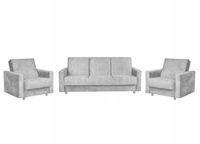 Zestaw wypoczynkowy wersalka fotele szary popiel