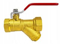 ZAWÓR KULOWY Z FILTREM SKOŚNYM OSADNIKOWYM 1" DN25 MOSIĘŻNY Z RĄCZKĄ GOSHE