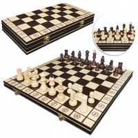 SZACHY DREWNIANE TURNIEJOWE OLIMPIJSKIE 76 DUŻE 38 x 38 cm PRODUCENT