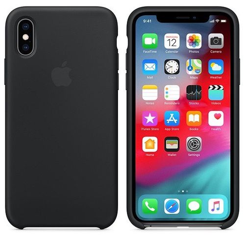 Etui silikonowe iPhone XS - czarne na Arena.pl