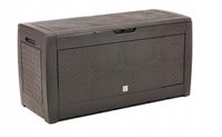 SKRZYNIA OGRODOWA BOX DO PRZECHOWYWANIA SOLIDNA 320L KUFER BALKONOWA BRĄZ