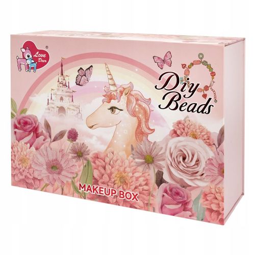 KOSMETYKI DLA DZIECI W SZKATUŁCE JEDNOROŻEC KORALIKI CIENIE LAKIERY KUFEREK na Arena.pl