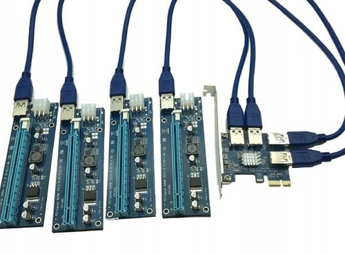 Adapter PCI-E USB Riser SPLITTER + 4x RISER 010s na Arena.pl