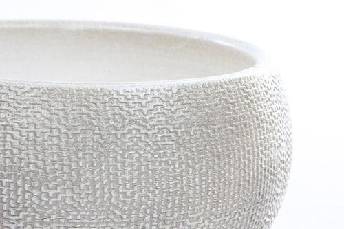 niska osłonka z ceramiki PORTO BOWL 27/13 biała niska doniczka ceramiczna na Arena.pl