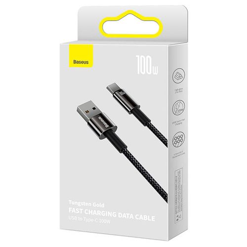 kabel usb do usb-c baseus tungsten gold, 100w, 1m (czarny) na Arena.pl