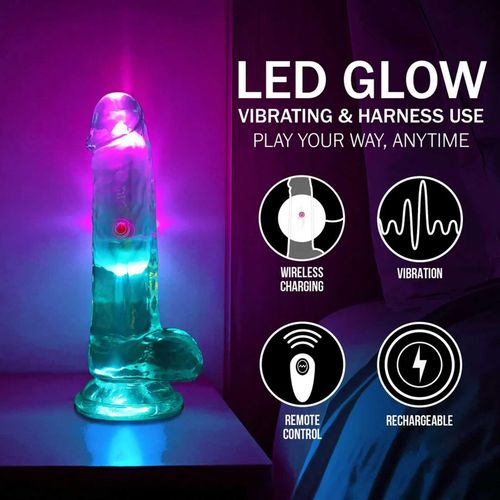 Led Vibrating Straight Cock With Balls - 15 Cm - Transparent na Arena.pl