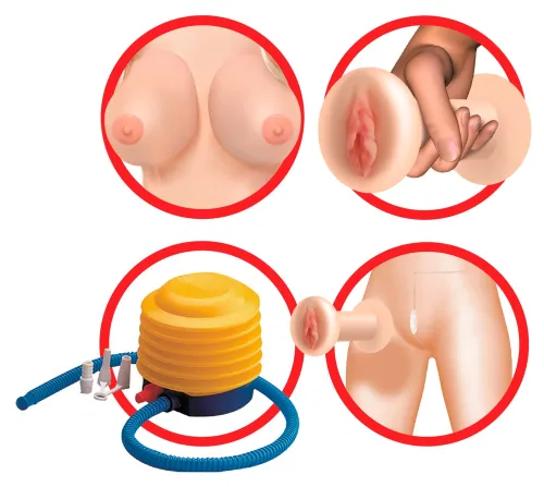 pipedream lifelike air doll 3d face model, 2 strefy, brązowe włosy na Arena.pl