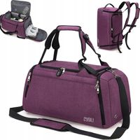 TORBA PODRÓŻNA DAMSKA NA SIŁOWNIĘ TRENING NA RAMIĘ BAGAŻ 42L Fioletowy