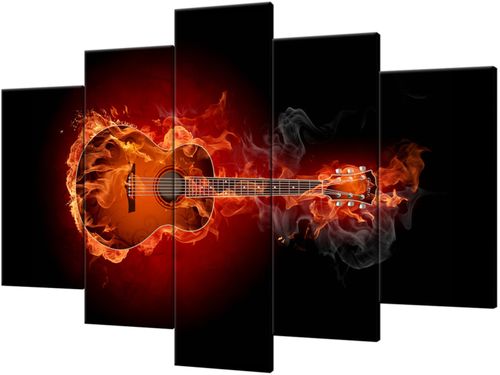 Obraz drukowany Płonąca gitara 150x100 na Arena.pl