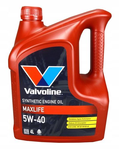 VALVOLINE MAXLIFE SYNTHETIC 5W40 SN/CF A3/B4 SYNTETYCZNY 4L na Arena.pl