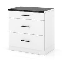 Szafka Kuchenna Stojąca Z Blatem 3 Szuflady 80cm Spremium Biały Mat