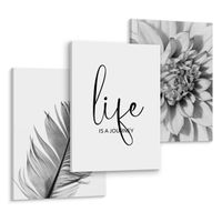 Obrazy Do Sypialni Salonu KWIATY Napis Pióro 90cm x 40cm